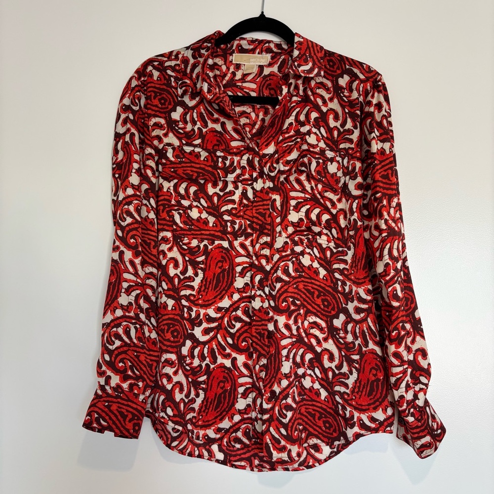 Michael Kors Red Paisley Women's Blouse